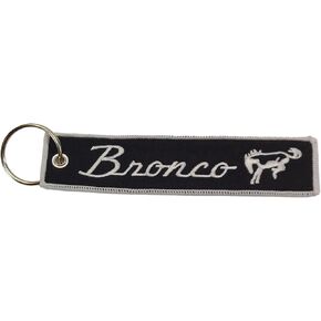 Detroit Shirt Company Ford Bronco Logo embroidered Keychain 5" x 1" | logos front and back