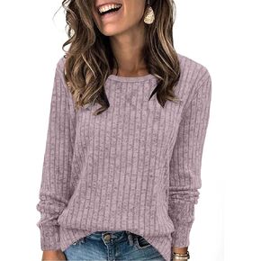 XIEERDUO Long Sleeve Shirts for Women Tunic Tops Casual Fall Tops Lightweight Sweaters 2024