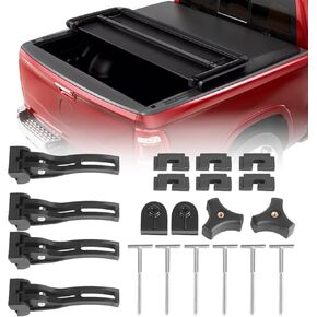 Tonneau Cover Clamp,Universal Aluminium Front Rear Clamp Fit for Hard Tri Fold Tonneau Cover,Tonneau Cover Clamp Set with T Bolt, Triangles Screw, Front Clamp