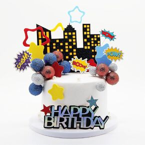 Hero Themed Birthday Party Supplies, Superhero Birthday Decorations, Boys' Birthday Cake Decorations, Superhero Birthday Cake Decorations, Used To Celebrate Hero Themed Birthday Parties