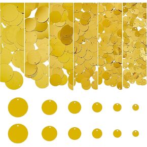 DICOSMETIC 6 Sizes 880Pcs Flat Round Sequin Paillettes Plastic Sequins for Crafts 8/10/12/16/19/25mm Silver Metallic Metalic Large Loose Sequins for DIY Decoration Garment Embroidery