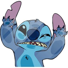 Matomo_Stitch Hitting Glass Cartoon Funny Vinyl Sticker Auto Car Truck Wall Laptop | Sticker | Decal | 5.9"