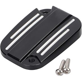 Black CNC Cut Front Brake Fluid Reservoir Cap Caliper Master Cylinder Cover for harley Touring Electra Glide Road King Street Glide Road Glide Ultra Classic Ultra Limited