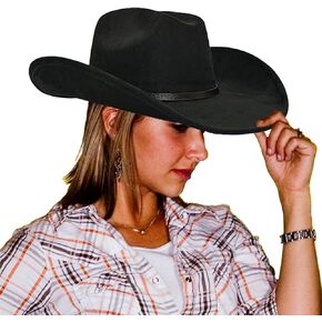 Western Cowboy Hat for Men and Women Wide Brim Cowboy Cowgirl Hats with Buckle Buckle Belt