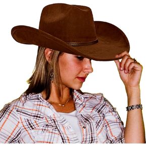 Western Cowboy Hat for Men and Women Wide Brim Cowboy Cowgirl Hats with Buckle Buckle Belt