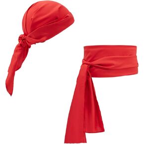 Pirate Costume Women Pirate Accessories Set Pirate Bandana Hat Head Scarf Pirate Sash Belt for Men Women Pirate Outfit