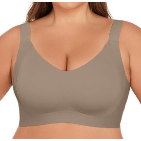 Plus Size Wireless Bras for Women Full Coverage No Underwire Comfort Smoothing Bralette for Workout Everyday Bras