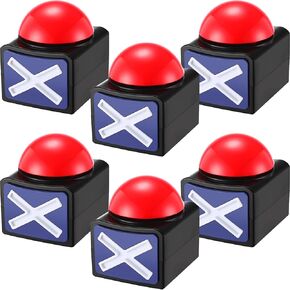 Fabbay 6 Pieces Answer Game Buzzer with Light and Sound Buzzer Alarm Buttons for Game Show Kids Adult Party Contest Prop Trivia Quiz Buzzer Toys