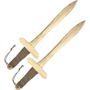 Adventure Awaits! Wooden Toy Pretend Play Sword for Kids with Jute Wrapped Handle | 2 Pack | 16" Lightweight and Durable for Imaginative Kids | NOT a Weapon | Set of 2