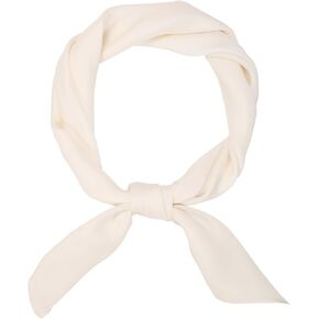 WHIPPY Women Square Neck Scarf Satin Scarf 27.5" Ribbon Handkerchief for Women Breathable Head Wrap Hair Scarf Pure Color