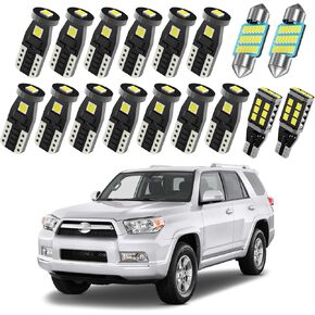 LED Light Bulb Kit for 2006-2021 4Runner 6000K Bright White Interior Light Door Lights Vanity Mirror Lights License Plate Lights Cargo Lights Back Up Reverse Lights (18pcs LED Bulbs with Install Tool)