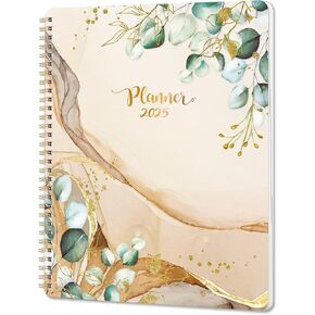 2025 Planner - Planner 2025, Jan 2025 - Dec 2025, 2025 Planner Weekly and Monthly, 8'' x 10'', Printed Monthly Tabs, Holidays, Twin-Wire Binding, Thick Paper, Check Boxes, Flexible Cover