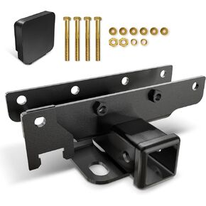 for Jeep Wrangler Tow Hitch Trailer Kit Compatible with 2018-2024 Jeep Wrangler JL JLU Hitch Receiver with Cover, 2 Inch Rear Bumper Towing Combo (2 Door & 4 Doors)