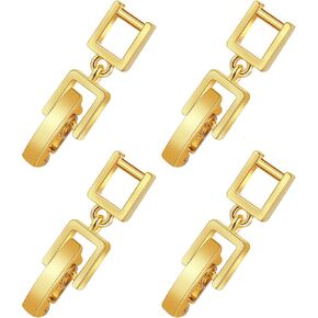 Mabor 4Pcs Gold Necklace Extender Brass Necklace Extensions Foldover Extension Jewelry Clasps for Bracelet Anklet Fold Over Bracelet Extender Clasp for DIY Crafts