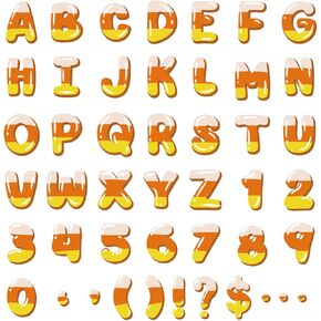200 Pieces Halloween Bulletin Board Decoration Halloween Alphabet Cardboard Decoration Cute Candy Alphabet Decoration for Fall Halloween Thanksgiving Party Decoration School Classroom Home Decoration