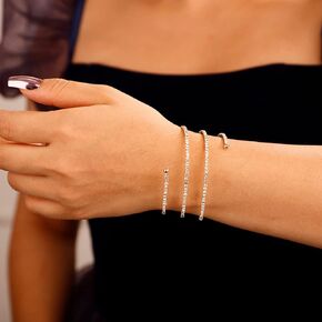 أساور اللؤلؤ Xerling للنساء الطبقات الذهبية أحجار الراين المفتوحة الكفة الإسورة أساور للفتيات الزفاف مجوهرات اليد لحفلة الزفاف حفلة موسيقية (النوع A-الذهب) in Kuwait