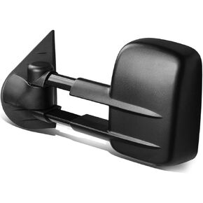 Auto Dynasty Driver and Passenger Sdie Rear View Towing Mirrors - Manual Telescoping | Power Adjustment | Heated Glass - Compatible with Chevy Silverado GMC Sierra GMT900 07-14, Textured Black