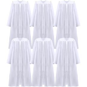 6 Pcs Unisex Matte Choir Robes for Baptism, Church Confirmation, Pulpit, Graduation, Pastor, and Judge Attire for Adults