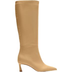 Steve Madden Women's Lavan Knee High Boot, Cream Leather, 8.5