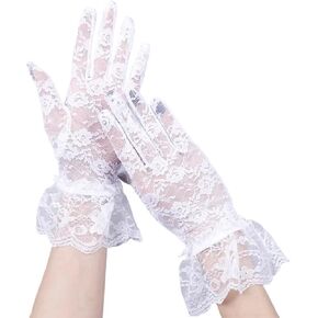 Lace Gloves for Women, Elegant Short Gloves, Tea Party Gloves, Vintage Summer Gloves, Halloween