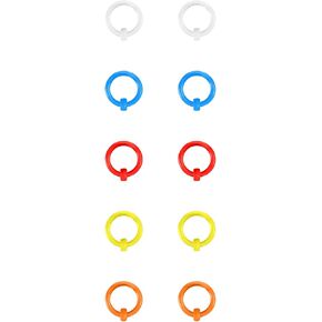 BodyAce Acrylic Segment Septum Rings, Multi Colors Circular PA Rings in 0G 2G 4G 6G 8G 12G, 5Pairs Captive Bead Ring CBR Nose Ear Piercing Body Jewelry