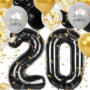 40th Birthday Decorations for Men Women, 40 inch 40 Balloon Numbers, 18 pcs 12 inch 40th Birthday Decoration Balloons for 40th Men Women Birthday Anniversary Party Decoration