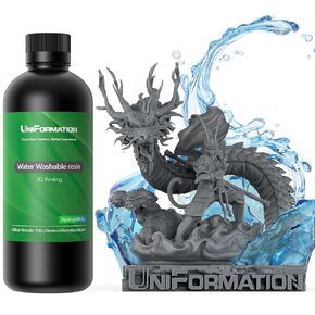 Uniformation Water Washable 3D Printer Resin - Rapid UV Curing 405nm Resin - Easy to Clean Low Odor for 3D Printing(X60 White 1000g)