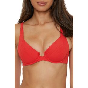 BECCA Women's Standard Modern Edge Underwire Bikini Top, Adjustable, Swimwear Separates