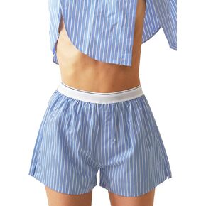 Women's Boxer Shorts Y2k Pajama Casual Mid-Rise Shorts Comfortable Casual Shorts Women's Plaid Home Shorts