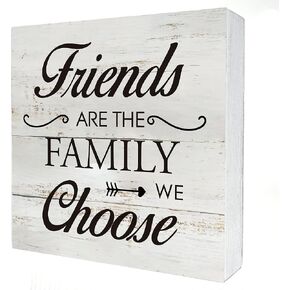 Friend Wooden Box Sign Desk Decor Rustic Only True Friends will Leave Footprints in Your Heart Wood Block Plaque Box Sign for Home Living Room Shelf Table Decoration (5 X 5 Inch) in Kuwait