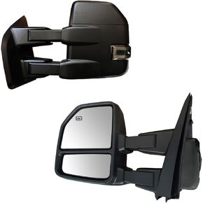 Towing Mirror fit for 2015-2020 Ford F150 F-150 Pickup Truck with Puddle Lights Signal and Turn Signal Lights,Power Adjusted Heated Temperature Sensor,Auxiliary Lamp (22 Pin)