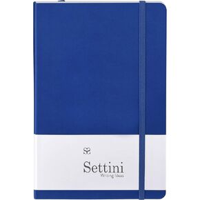 Classic Lined Journal Notebook, Faux Leather, Soft Cover, Medium 5.5 x 8.3 inches, Personal Diary, Travel Journal (Blue)