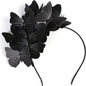 Butterfly Fascinator Headband Monarch Festival Wedding Tea Party Headpiece for Women Girls (A-Blue, One Size)