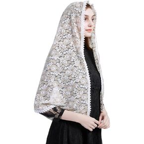 Lace Shawl Wrap for women Floral Lace Veil Church lace mantilla catholic veil Bridal Veil Long Lace Y078