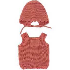 Miniland Clothes for Dolls 12 5/8'' Knitted Outfit Rompers & Hood - ECO, Made in Spain, Quality, Role Play, Educational