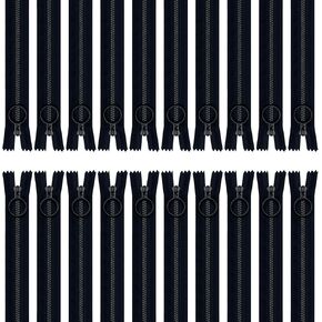 20pcs Resin Zippers with Ring Pulls Non Separating Close End #3 Plastic Zipper, for DIY Sewing Craft Bags Clothes Garment Resin Zippers White 6 Inch