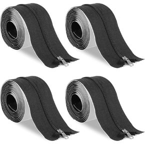 4 Rolls Heavy Duty Zipper for Dust Barriers 7 ft x 3 Inch Zipper Tape Greenhouses Zipper Door Dust Protection Dust Containment Zip for Greenhouses Grow Rooms Repair Zones Construction Sites
