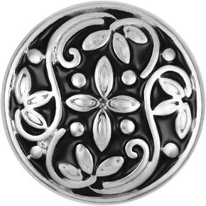 Ginger Snaps Tatum, 20 Millimeter, Black, Rhodium Plated, Women, Jewelry and Accessories