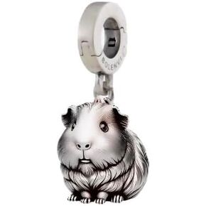 Guinea Pig Multi Open Clasp Clip On Pendant 925 Sterling Silver Charm For Pandora & Other Charm Bracelets/Necklaces/Anklets/Etc