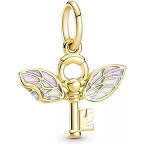 charm or bead Charm Flying Winged Key Harry Potter S925 sterling silver for Pandora style bangle bracelet