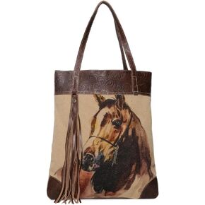 Brown Horse - Wristlet Wallets for Women, Crossbody Sling, Tote Bag, Book Bag, Large Tote Bags, Throw Pillows