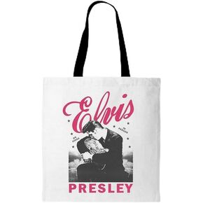 Elvis Presley Official Merch On Stage Tote Bag, White