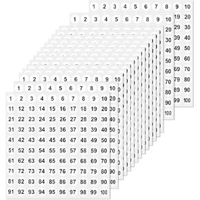 1 to 100 Consecutive Number Stickers Round Number Sticker, Vinyl Consecutive Number Stickers Labels Self-Adhesive Number Labels, 0.4inch Small Round Labels Inventory/Storage Organizing(50 Sheets)