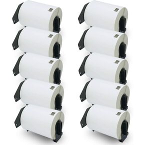 BETCKEY - Compatible Shipping Labels Replacement for Brother DK-1247 (4.07 in x 6.4 in), Use with Brother QL Label Printers [10 Rolls/1800 Labels]