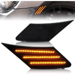 VLAND LED Side Marker Lamps Compatible with 2013-2019 BRZ FR-S GT86 with Amber Daytime Running Lights, Front Driver & Passenger Side, Black