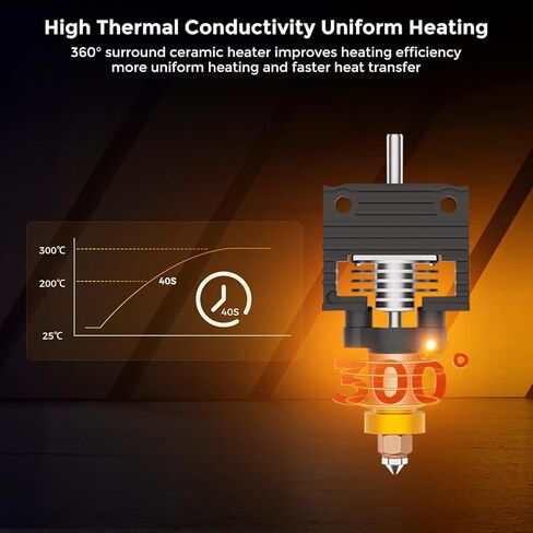 مجموعة أدوات التسخين السيراميكية Ender 3 V3 KE الرسمية من Creality، مجموعة أدوات التسخين السيراميكية Ender 3 V3 KE، نهاية ساخنة لمقاومة درجات الحرارة العالية 300 درجة مئوية، استبدال Hotend الموصلية الحرارية المعدنية بالكامل in Kuwait