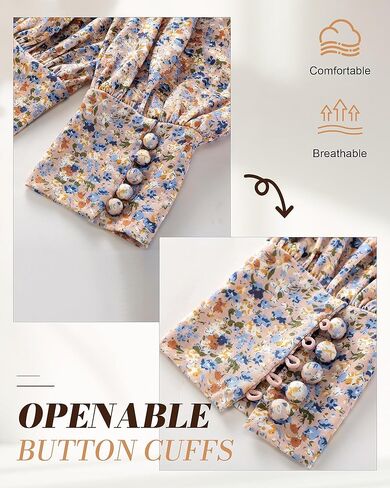 Ficerd Women's Plus Size Puff Long Sleeve Tops Pleated Crew Neck Tunic Shirts Dressy Loose Blouses Fall Winter T-Shirts 1X-5X in Kuwait