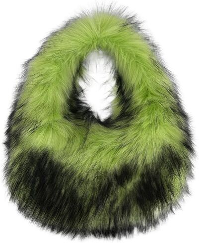 Faux Fur Hobo Bag for Women Large Shoulder Bag Cute Fluffy Tote Bag Plush Handbag Y2K Furry Purse in Saudi Arabia