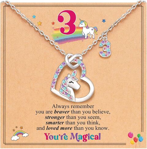 3-12 Year Old Girl Birthday Gifts, Girls Unicorn Necklace Christmas Gifts for Daughter/Granddaughter/Niece in Saudi Arabia