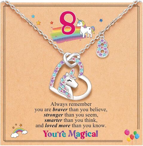 3-12 Year Old Girl Birthday Gifts, Girls Unicorn Necklace Christmas Gifts for Daughter/Granddaughter/Niece in Saudi Arabia